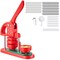 2.28" Button Maker Machine Kit with 100pcs Button Parts, Circle Cutter & Tools for DIY Pins, Badges & Keychains (Red)